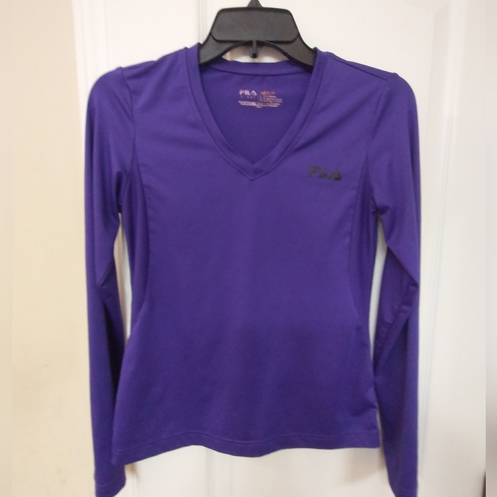 Fila Sport Purple Fitted Long Sleeve Tee